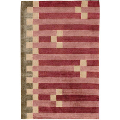 Hand-Knotted High-Quality Red and Beige Area Rug