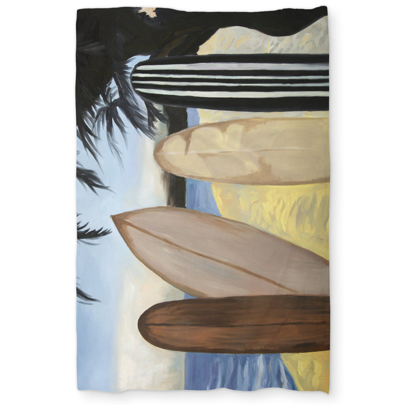 Surfboards Bathroom Blue Duvet Cover | Home Decor Essentials