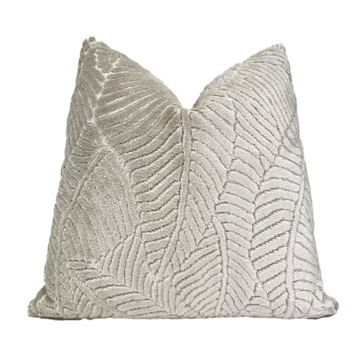 Vanilla Leaves Velvet Throw Pillow Cover