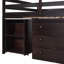 Structure de lit double avec armoire, tablettes et amp; Bureau roulant - Aucun sommier requis, soutien solide-1426899978