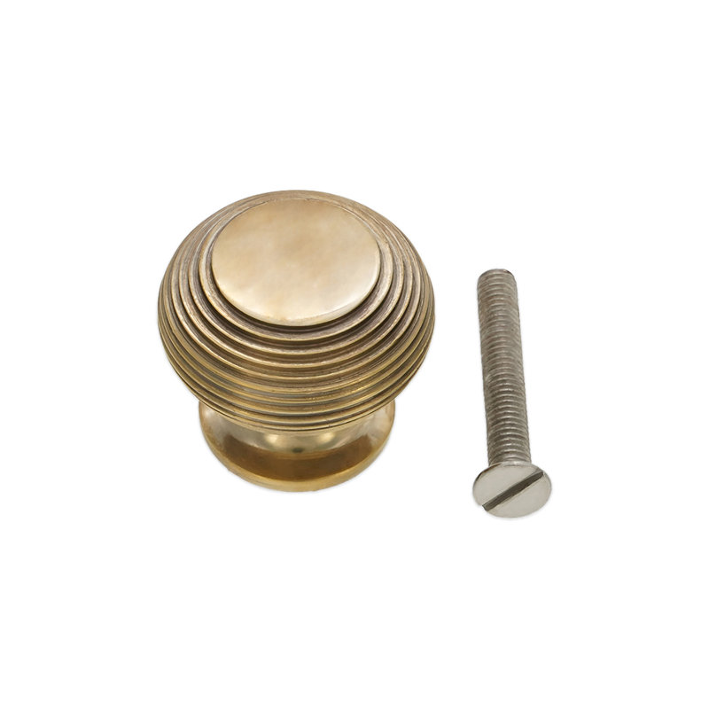 Beehive Large 40mm Cupboard Knob, Aged Brass