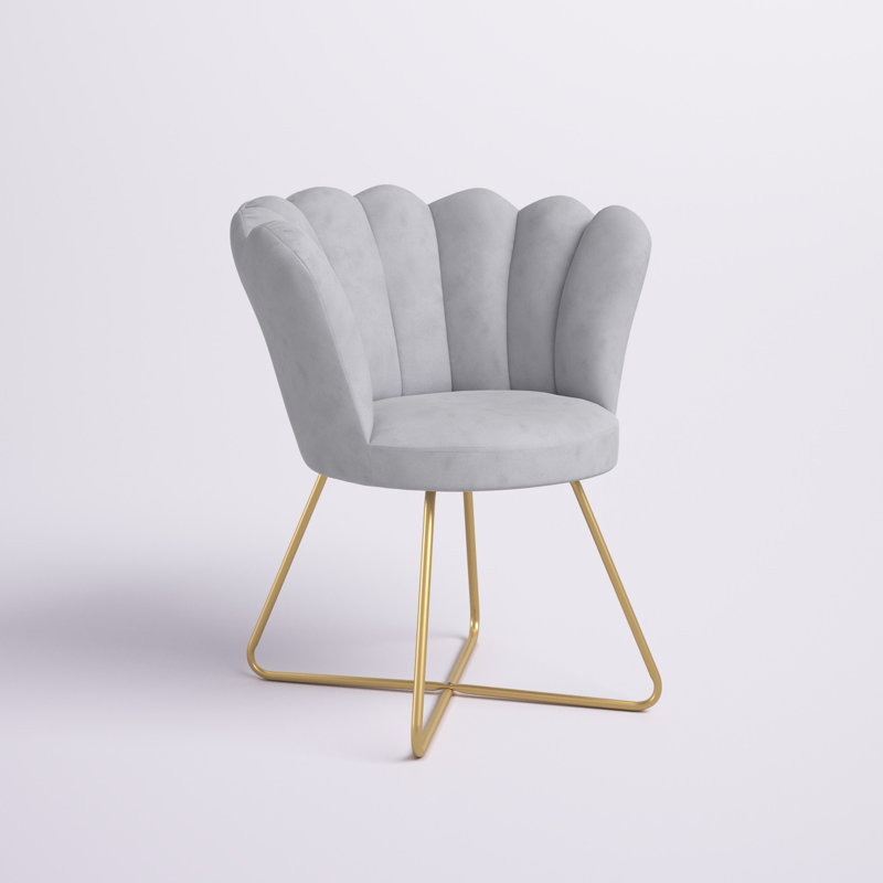 Tierra Velvet Barrel Chair, Grey