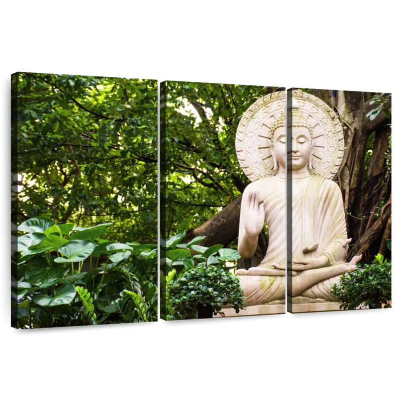 Adella Buddha Statue In The Woods, 32" H x 50" W