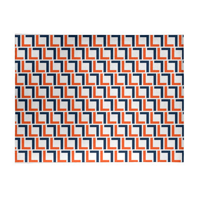 Tapis géométrique blanc / orange / bleu