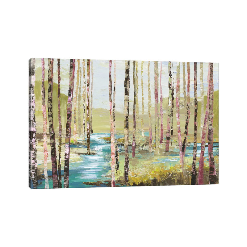 Group Of Birch by Allison Pearce - Painting on Canvas, Wrapped Canvas, 20.32 cm H x 30.48 cm W