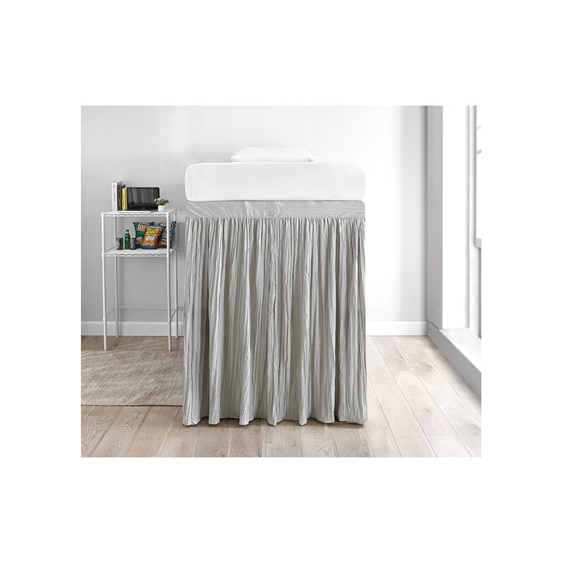 Jupe de lit 60 po Crinkle, Bouleau argent