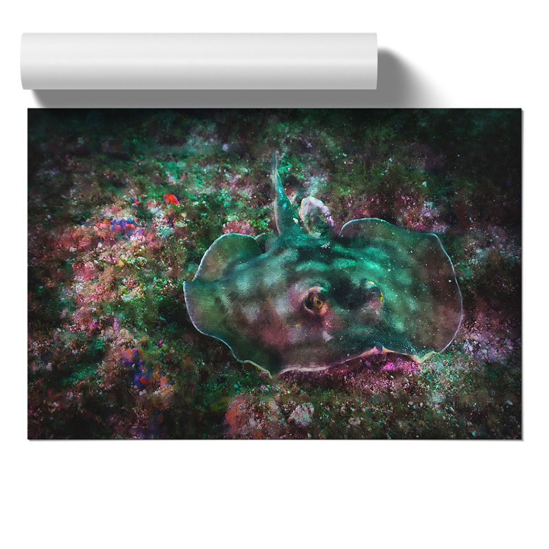 Sting Ray Painting - Frameless Print, 21cm H x 30cm W x 0.1cm D