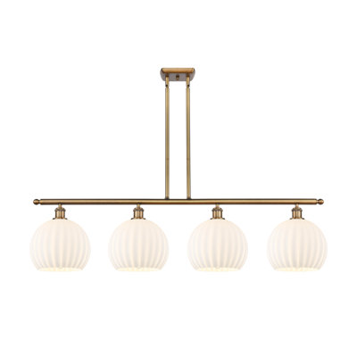 Bepler 4 - Light Steel Dimmable Kitchen Island Globe Chandelier
