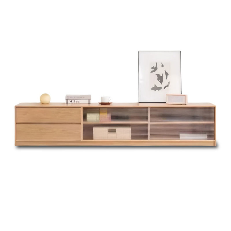 Meuble télé Modern Burlywood, H 15,75 po x L 86,61 po x l 14,96 po