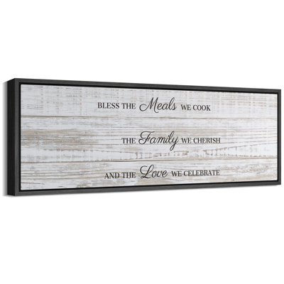 Bless the Meals We Cook Artwork, Kitchen Pictures, Framed Canvas Giclee Print Wall Art
