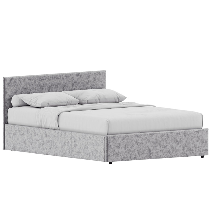 Enya Upholstered Ottoman Bed, Silver, Double (4'7)