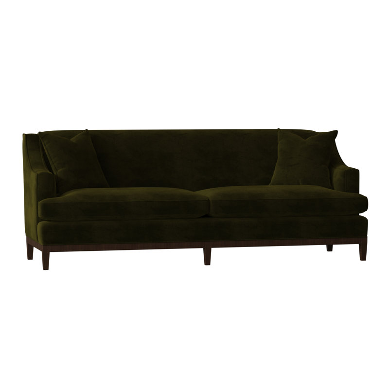Cardiff Upholstered Sofa, 84" W, Grayson Coal, Black Walnut