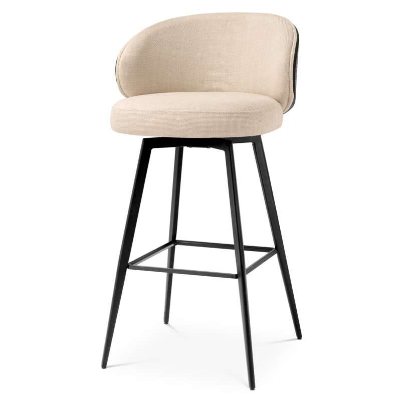 Swivel Upholstered Stool with Metal Frame, Scalea Sand, Bar Stool (30.71" Seat Height)