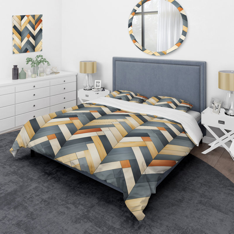 Ensemble de housse de couette en microfibre gris / beige Scandinavian Harmony II