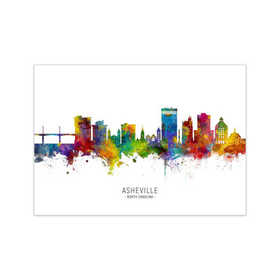 Asheville North Carolina Skyline by Michael Tompsett - Print