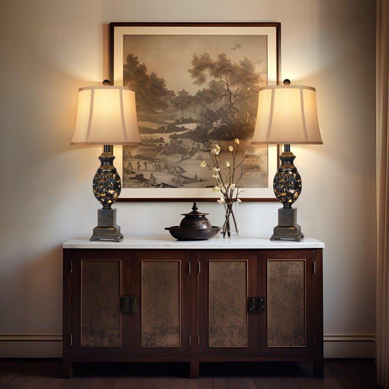 Alcine Table Lamp, Dark Brown