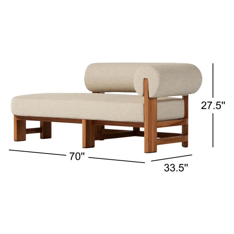 Malta Outdoor Teak Chaise Lounge