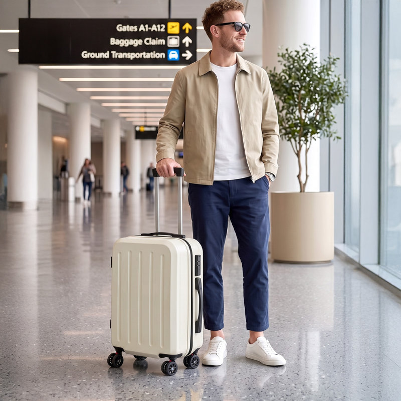 20-Inch Travel Suitcase with Combination Lock