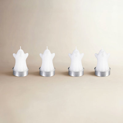 Ghost Tealight Wax Candle, Set of 4