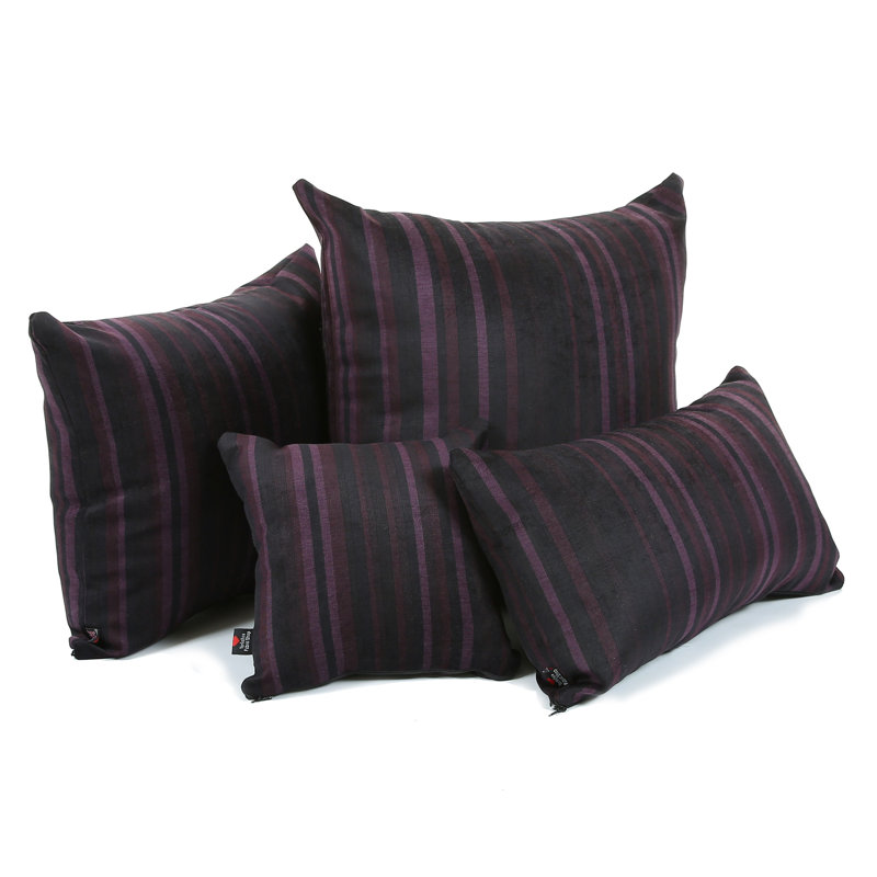 Alonzo Striped Square Throw Cushion, 43 x 43cm, Purple