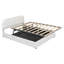 Grand lit tapissier avec rangement relevable, blanc