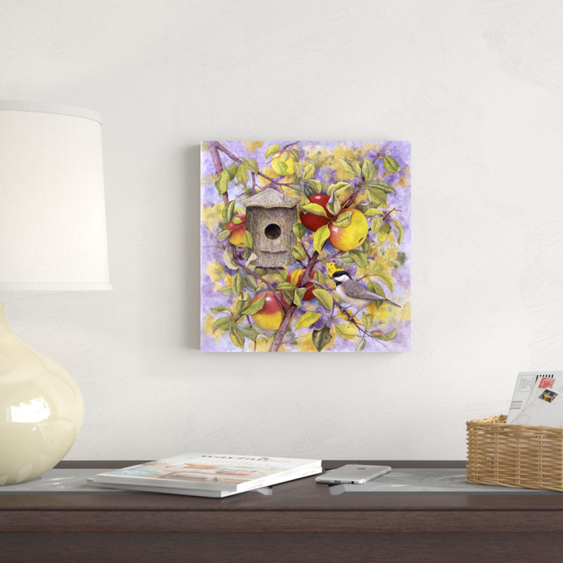 " Chickadee & Apples ", 12" H x 12" W x 1.25" D