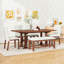 Ensemble de table de salle à manger extensible 6 pièces avec rallonge, chaise et banc Charmant-96010404-96010405-96010406