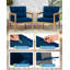 Ensemble de coussins de causeuse d'extérieur épais de 4 po pour coussins de chaise de patio imperméables et coussins de siège résistants à la décoloration (bleu marine)-1887987957