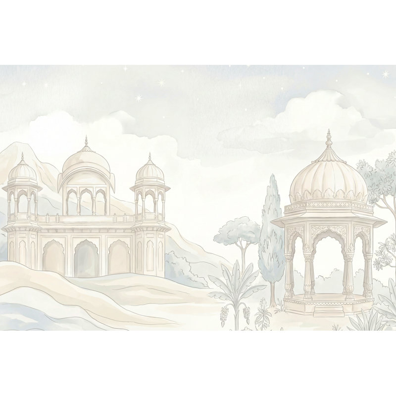 Murale de style mughal, Texturé non collé, 200 po x 120 po