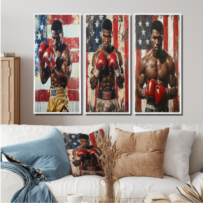 Rouge et blanc Sport Boxing Apollo Creed I - Collection d'art mural de boxe sportive