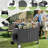 Outdoor Bbq Cart With Spice Rack And Push Handle - Convenient For Grilling, Black Rolling Grill Stainless Steel Tabletop Easy To Move Use,