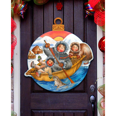 Décoration murale avec porte de noël en forme de noël north pôle