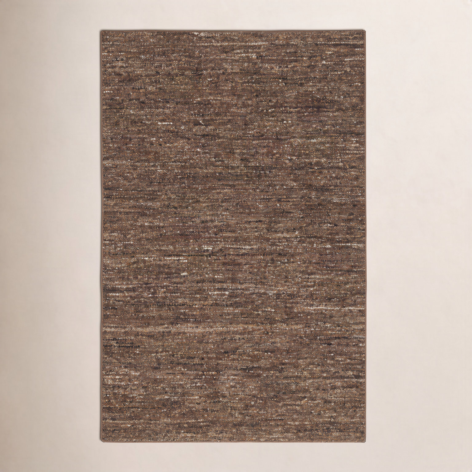 Flatweave Wool Rug, Brown, Rectangle 7'9" x 9'9"