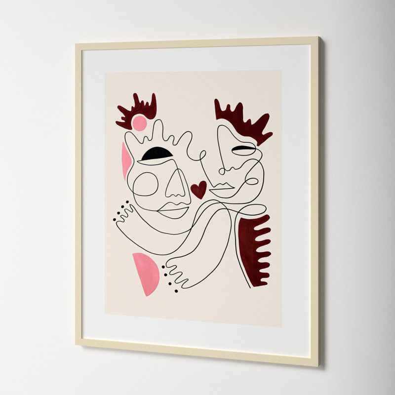 «Love Yours» - Reproduction d'art graphique sur papier encadré, H 33 po x l 27 po, Encadré naturel