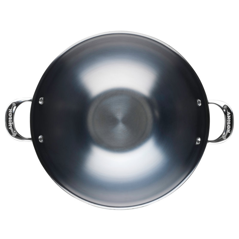 Anolon N2 Carbon Steel Wok, 14 Inch, Black