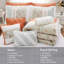Édredon 9 pièces grand corail - tissu de coton, édredon, 2 taies décoratives, coussins décoratifs Euro 3, coton doux plissé aube, détails, literie