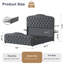 Grand lit tapissier à 4 tiroirs Maber, lit plateforme avec rangement et 2 tables de chevet, lit à oreilles en velours, aucun sommier requis, gris-97587623-97587621