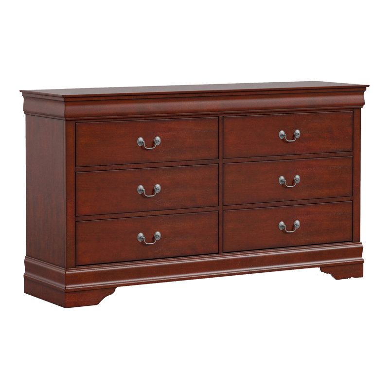 Commode en bois 6 tiroirs Aberdeen, Brun