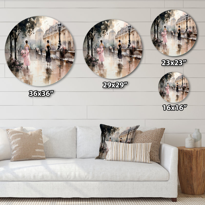 Lydney Fashion Impressionist Elegance I - Fashion Round Metal Art, H 23 po x l 23 po x P 1 po