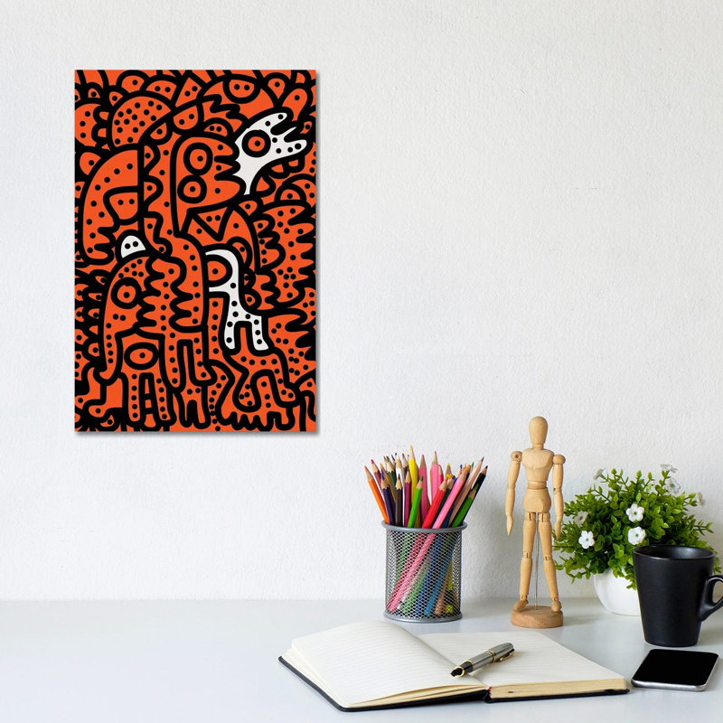 Halloween Graffiti Monsters by Emmanuel Signorino - Wrapped Canvas Print, 20.32 cm H x 30.48 cm W