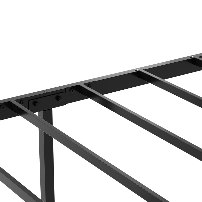 Vintage Brown Queen Bed Frame - Metal Construction, Headboard Storage, Charging Ports, Stable Structure Bed, Storage With Led, Facility, Strong Frame, No Box Spring, Easy Assembly, Noise- Bedroom