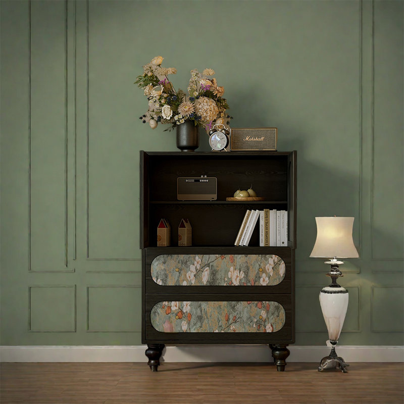Armoire 2 tiroirs en pin massif