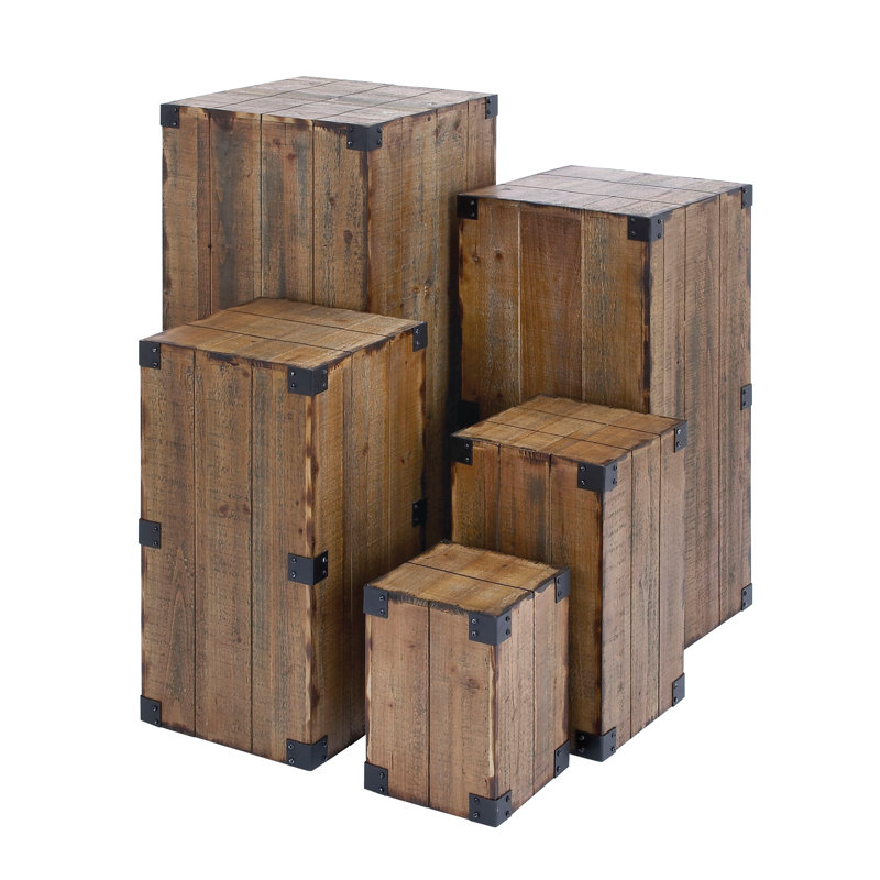 Guéridon en bois avec supports d'angle en métal Harland