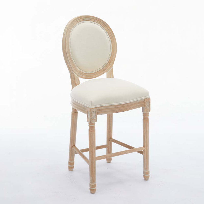Tabourets de bar en bois massif, tabouret de cuisine rembourré, Beige