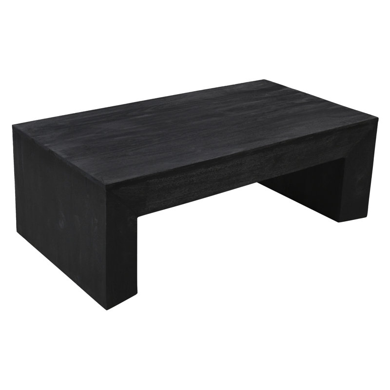 Wentworth Cocktail Table In Modern Charcoal Grey Finish On Mango Solid Wood