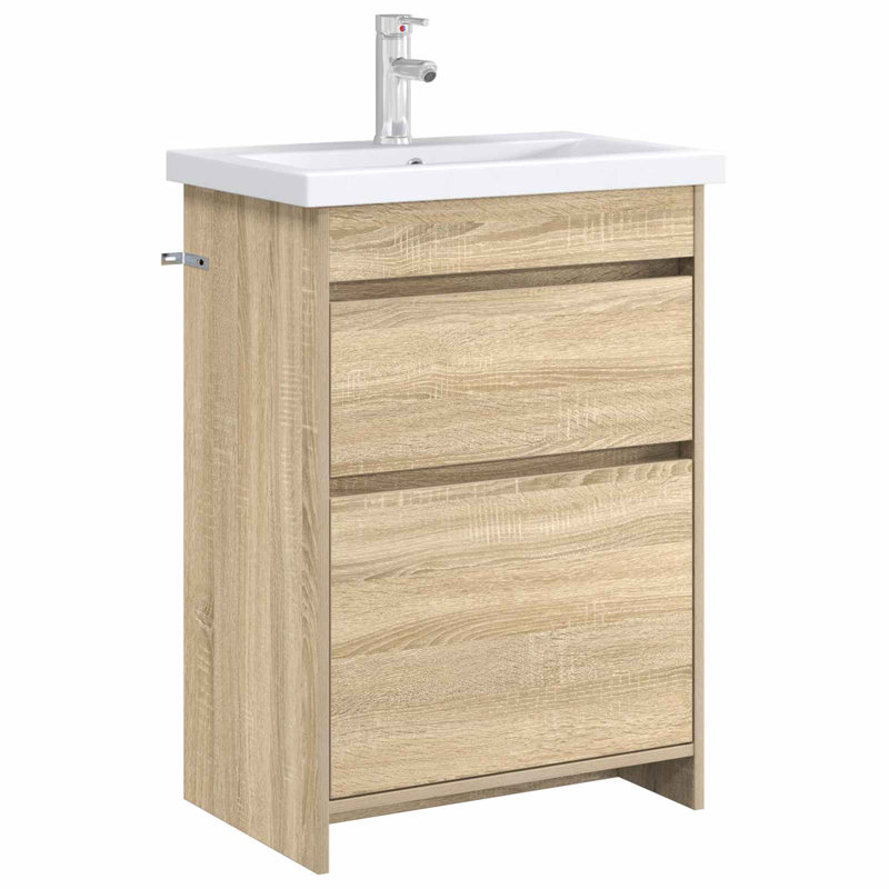 56cm Bathroom Vanity Base Only, Sonoma Oak