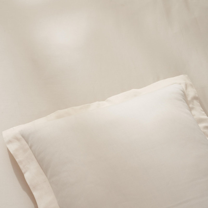 Egyptian Cotton 400 Thread Count Solid Luxury Duvet Cover Set with Pillow Shams, Full/Queen + 2 Shams, Ivory