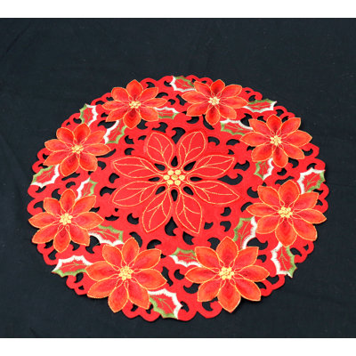 Bumpy Floral Round Christmas Tablecloth