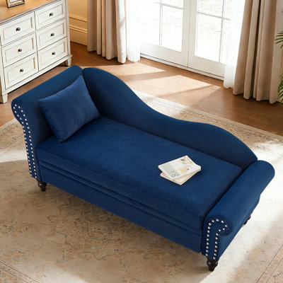 65‘’L Storage Velvet Upholstered Chaise Lounge