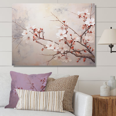 Fleur de cerisier beige minimaliste